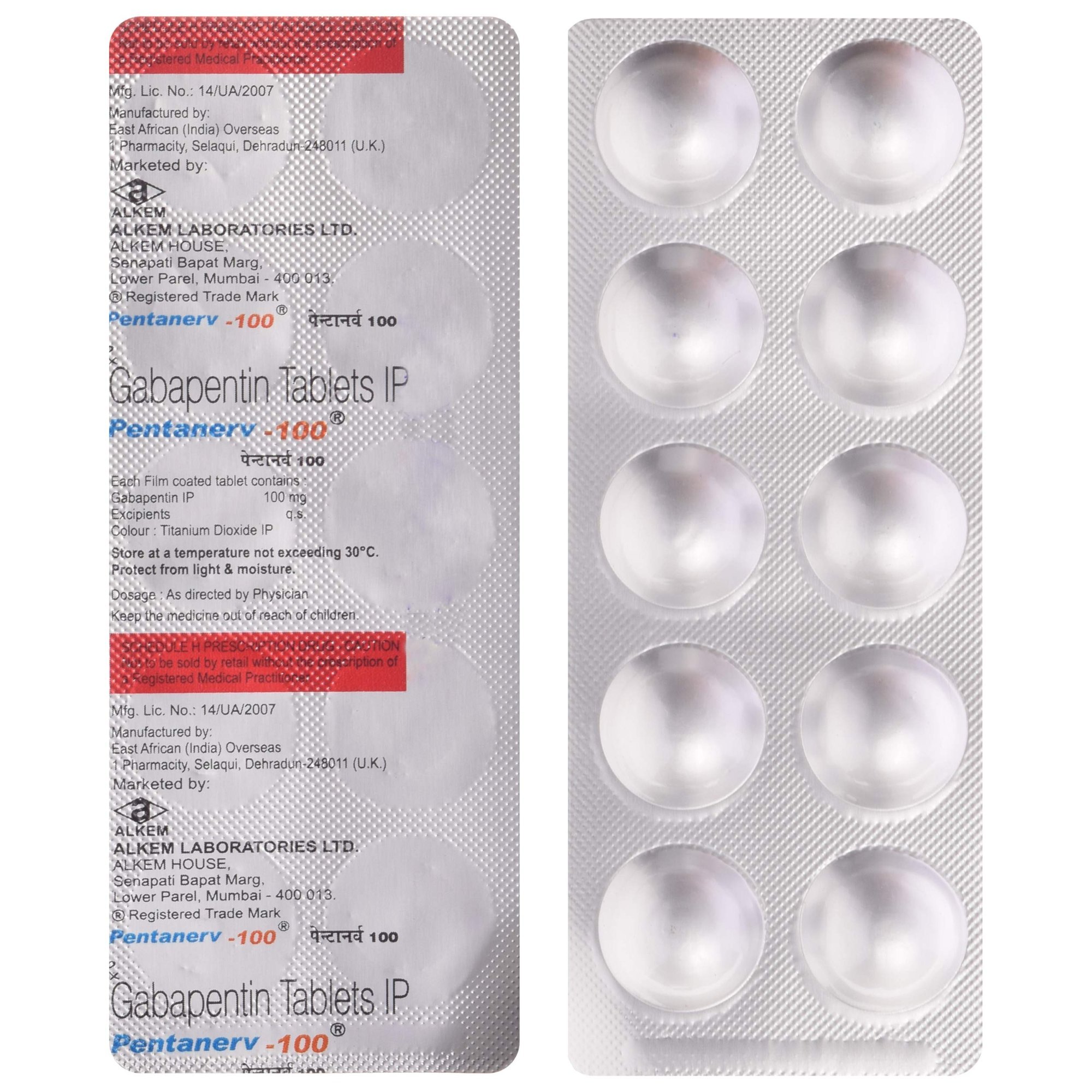 Pentanerv 100mg Tablets